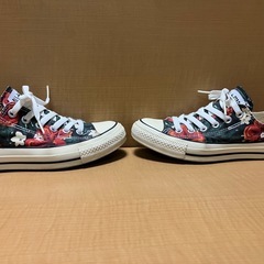 コンバース オールスター スニーカー 花柄 ローカット　1の画像