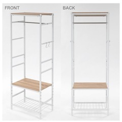 LOWYA[幅64] ハンガーラック クローゼット 可動棚 スチールの画像