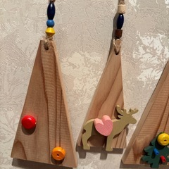 クリスマス飾り木製 手作りの画像
