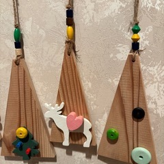 クリスマス飾り木製 手作りの画像