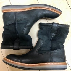 極美品☆ 【UGG】 BURKERT レザー ムートンブーツ 黒 スエードの画像