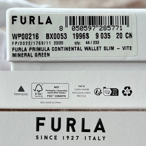 フルラFURLAPRIMULA CONTINENTAL WALLET SLIMロングウォレット 