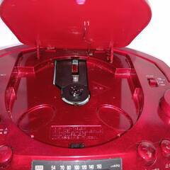 動作OK コイズミ SAD-4705/R CDラジオ AM/FM ワイドFM対応 大型液晶 レッドの画像