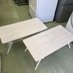 【リサイクルショップ ピカソ 小松原】🌈✨【ニトリ 折りたたみ＆棚付き‼️超万能ローテーブル】シェルフィ2 9045木目×ホワイト✨★3982★の画像