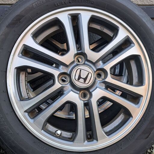 HONDA N-BOX純正アルミホイール 古タイヤ付き ホンダ純正 14インチ 4.5J 4H100 4本セット N-BOX、HOND