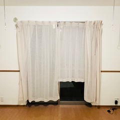 100×178 　リネン風　カーテン　レースカーテン　の画像