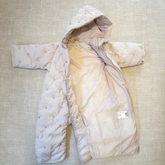 【petit main】 プティマイン ハート刺しゅうキルトジャンプスーツ 80cmの画像