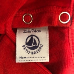 PETIT BATEAU ハート柄トップス 12mの画像