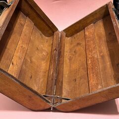 【レトロ木製 トランクケース】アンティーク風｜収納・ディスプレイ・撮影小物に◎の画像