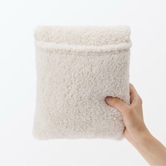 【無印良品】 再生ポリエステル ボア ポケッタブル マフラー アイボリーの画像