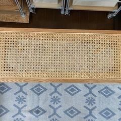 ラタン　ベンチ　椅子　ナチュラル　韓国の画像