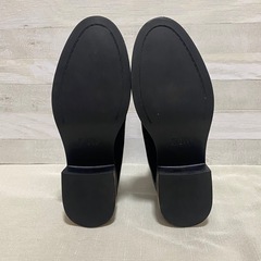 【新品級】ZARA リブ付き フラットアンクルブーツ 24.0cm EU37 黒の画像