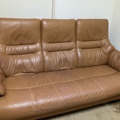 レザーソファー3人用の画像