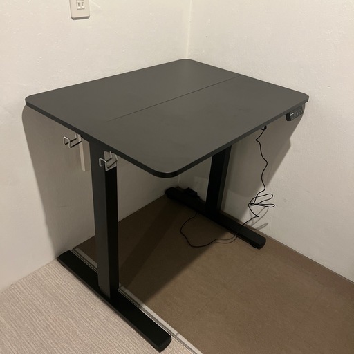 昇降デスク ブラック シンプル 高さ調整可能 PCデスク 勉強デスク