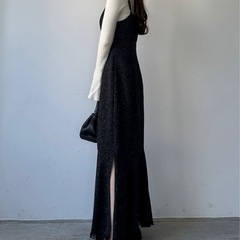 薄手ツイードハイウエストマーメイドキャミワンピースの画像