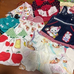 70〜100くらい　レトロビンテージ　シーツリメイク　ベビー服の画像