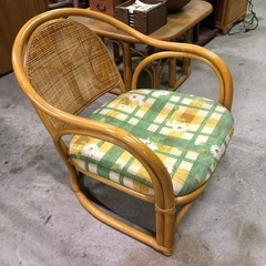 1人用ラタンチェアとテーブルのセット 縁側パーソナルスペースに❗️ 和小物と相性バツグン☺️の画像