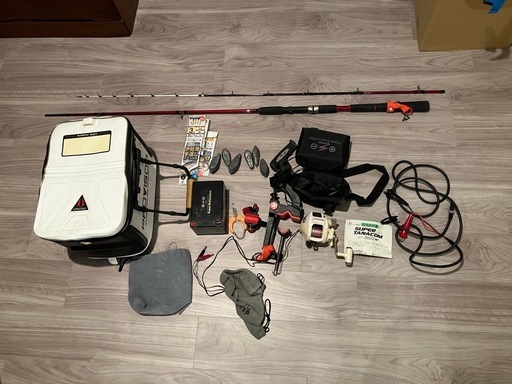 船釣り竿、電動リール一式