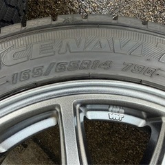 2023年製！グッドイヤー ICENAVI7 165/65R14 + ロクサーニSP10 4穴-100/1シーズン使用の画像