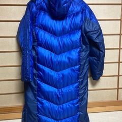 adidas アディダス ダウンロングベンチコート　Mサイズ　m size ベンチコート サッカー
 ダウンコート ロングコート 防寒 ブルー 美品 の画像