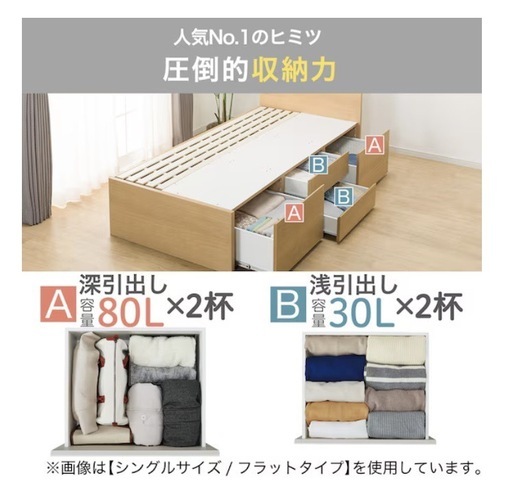 セミダブルベット（たっぷり収納付き）
