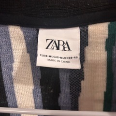 ZARA ザラ ZARAストライプ フェイクボアカーディガン メンズの画像