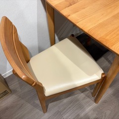 天然木　ダイニングテーブル　イス　セットの画像