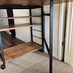 ウォールナット色　折りたたみ式　デスクの画像