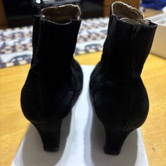 ウエスタンブーツ ショートブーツ ブラック シルバー装飾の画像