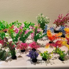 水槽の造花.水草いろいろまとめての画像