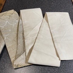 正絹 名古屋帯 九寸 銀箔に鱗模様の画像