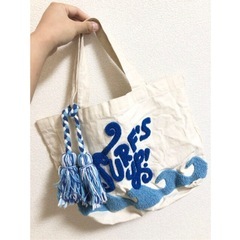 トートバッグウェーブ柄 波海サーフの画像