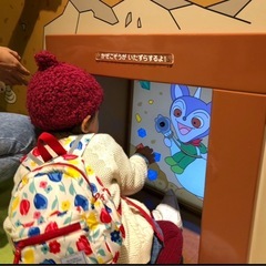 美品✨petit mineキッズ用バーガンディニット帽の画像