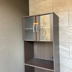 完成品】ニトリ レンジ台 食器棚 フォルムN RE1860 MBR ブラウン (QR