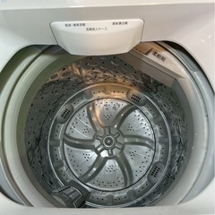 ニトリ 洗濯機 縦型全自動 NTR60 (6.0kg/ホワイト) 中古 ガラス扉 ステンレス槽 風乾燥機能 (2019年製）#207の画像