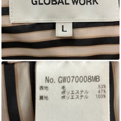 グローバルワーク　レディース　キャメル チェスターコート ウール混合の画像