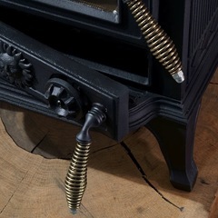 新品 鋳鉄薪ストーブ アンティーク 調理可 耐熱ガラス 高蓄熱 暖炉 キャンプ 小屋の画像