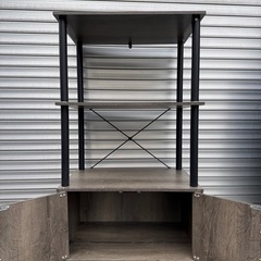 レンジラック/グレー/食器棚の画像