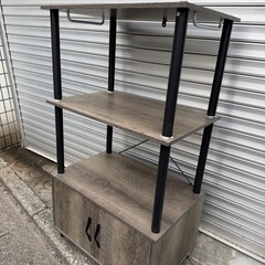 レンジラック/グレー/食器棚の画像