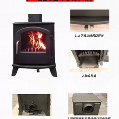 新品 鋳鉄薪ストーブ アンティーク 調理可 耐熱ガラス 高蓄熱 暖炉 キャンプ 小屋の画像