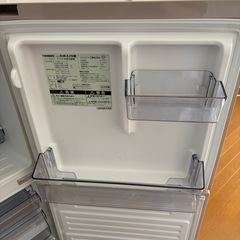 【中古、美品】2020年製TWINBIRD 2ドア冷蔵庫 146L KHR-EJ15 ハーフ＆ハーフの画像