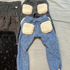 ❤️無料❤️女の子80-110cm冬ズボン5枚セット　あったか裏起毛ポケット付きの画像