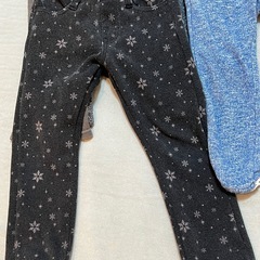 ❤️無料❤️女の子80-110cm冬ズボン5枚セット　あったか裏起毛ポケット付きの画像