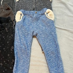 ❤️無料❤️女の子80-110cm冬ズボン5枚セット　あったか裏起毛ポケット付きの画像