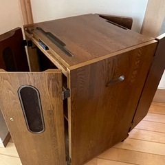 カリモク　木製4段サイドキャビネット　棚付き ブラウン サイドテーブルの画像