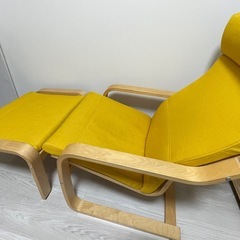 IKEA ポエング　チェア&オットマンの画像