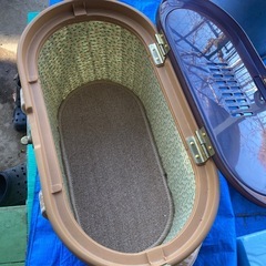 美品　ラタン製猫バッグ 持ち運び ラタンペットキャリの画像