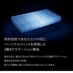 【美品】BRAIN SLEEP 9グレードネックピロー／カバー２枚付き（ネイビー・ホワイト）の画像