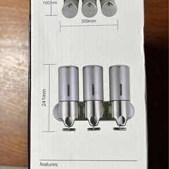 新品未使用　
壁掛け式　ソープディスペンサー　シャンプー　コンディショナー　お洒落の画像