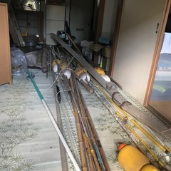 竿と浮、ガラス玉。の画像